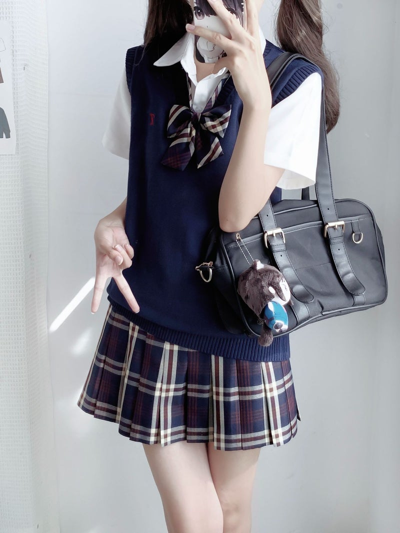 Jk Genuine Vest Knitwear V-Neck Japanese College Style Stacked Top Sweater Uniform For Small Man In - Image 1